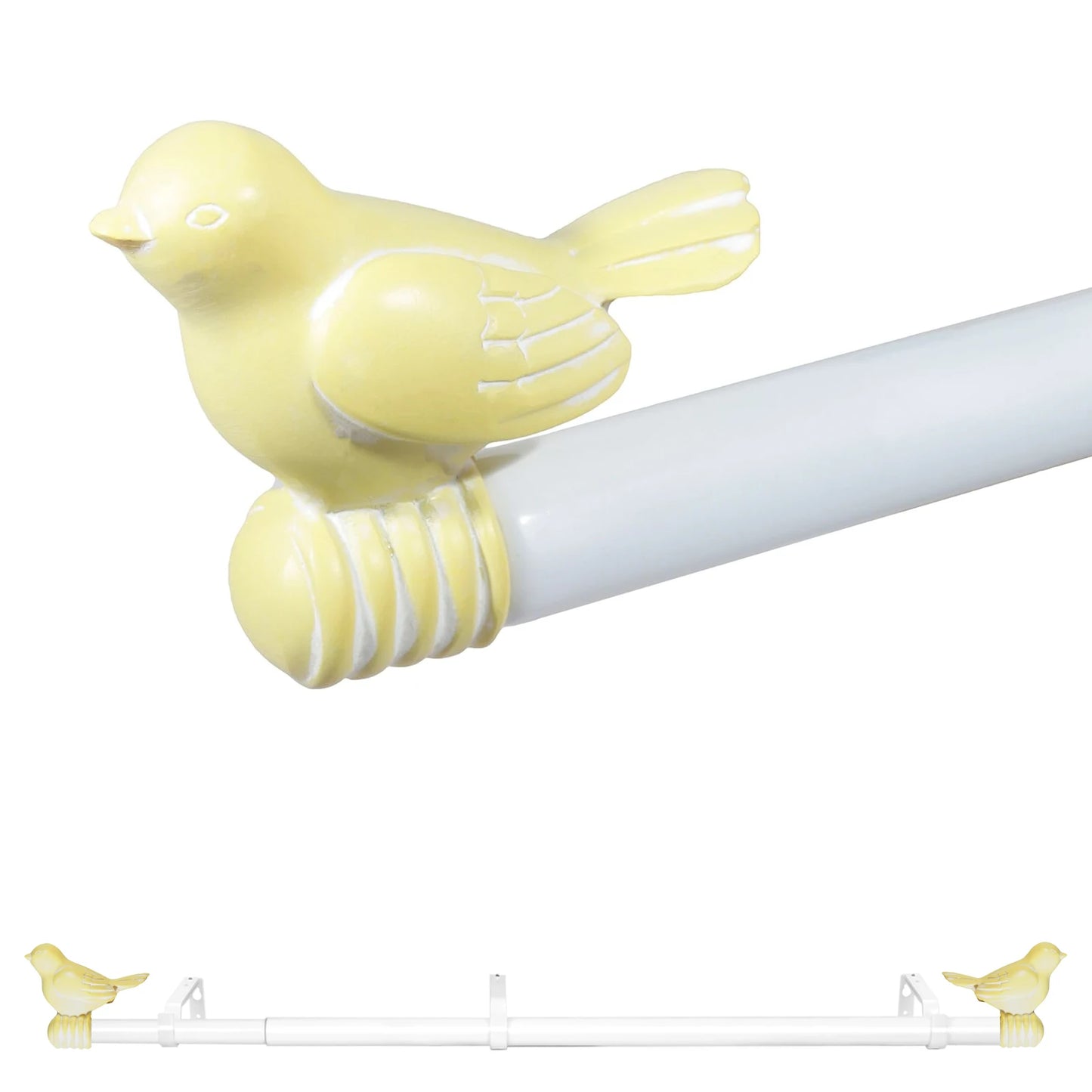 Guangdong Telescopic Curtain Rod Set With Decorative Bird Finials