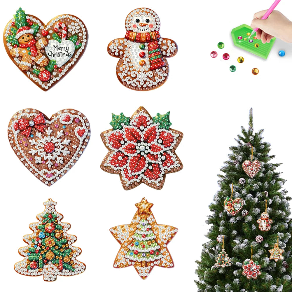 APWIKOGER Christmas 2D Diamond Art Kit Set Hanging Pendant Wall Door Decoration