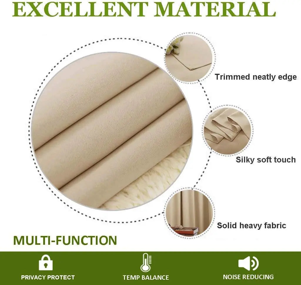 Blackout Room Divider Curtain 2Pc Noise Reduction