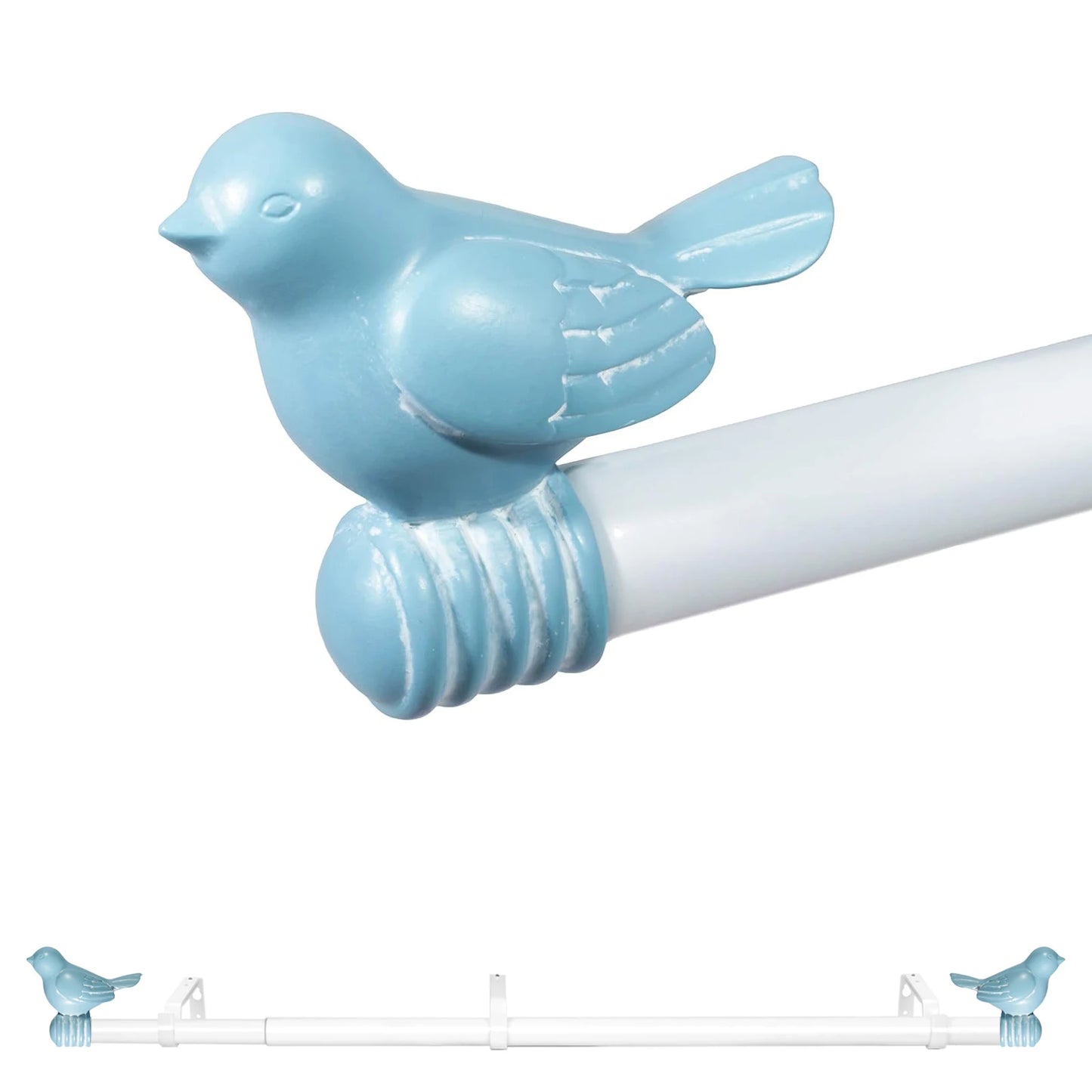 Guangdong Telescopic Curtain Rod Set With Decorative Bird Finials