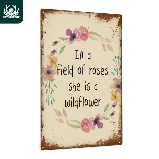 Putuo Decor Positive Quotes Retro Metal Tin Sign Wall Art