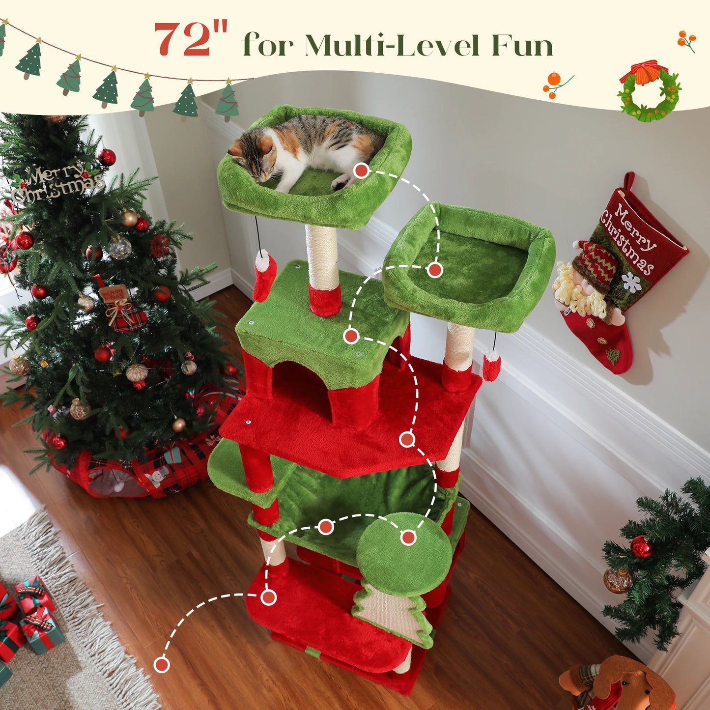 PAWZ Road Large Cat Tree And Tower For Indoor Cats