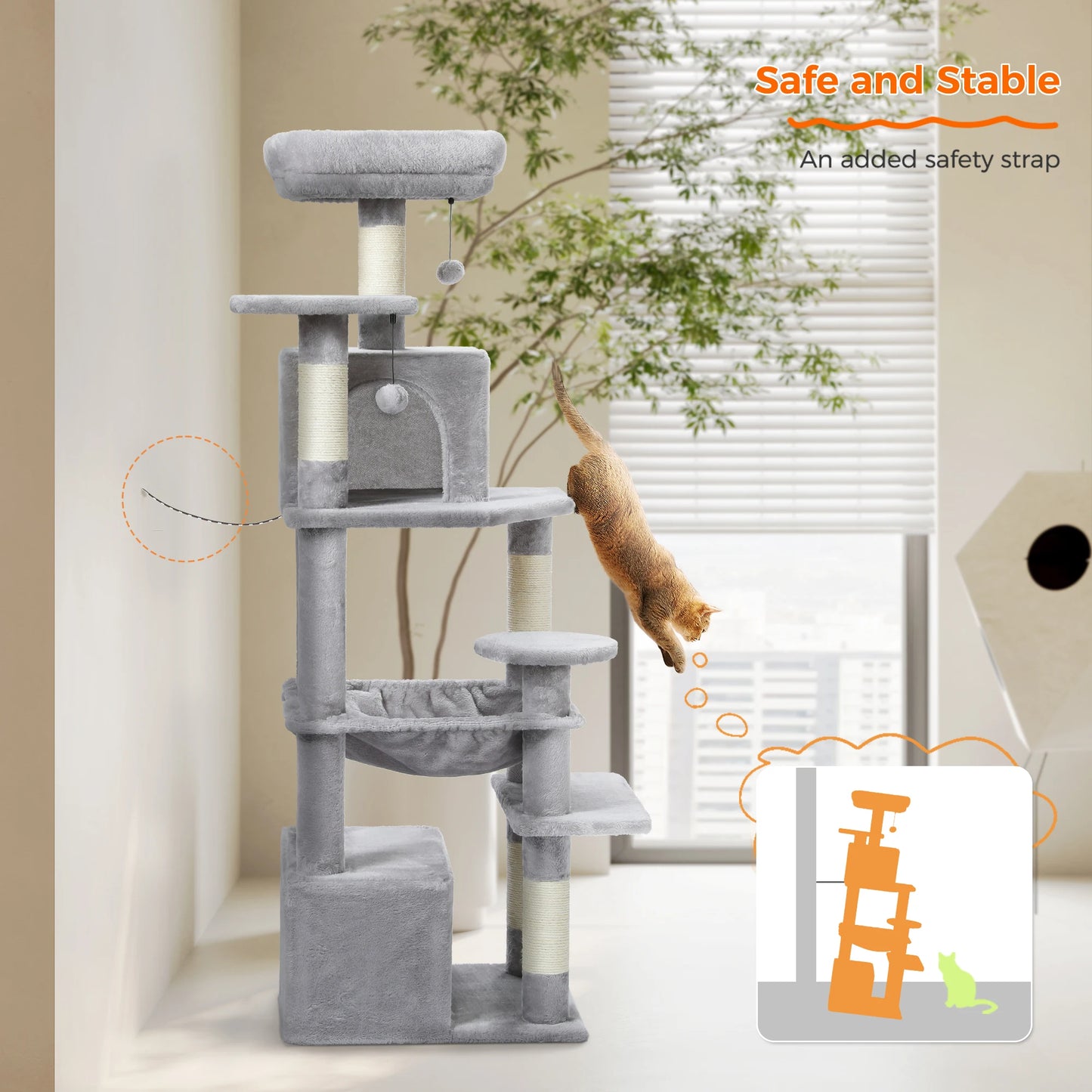 PAWZ Road Large Cat Tree And Tower For Indoor Cats