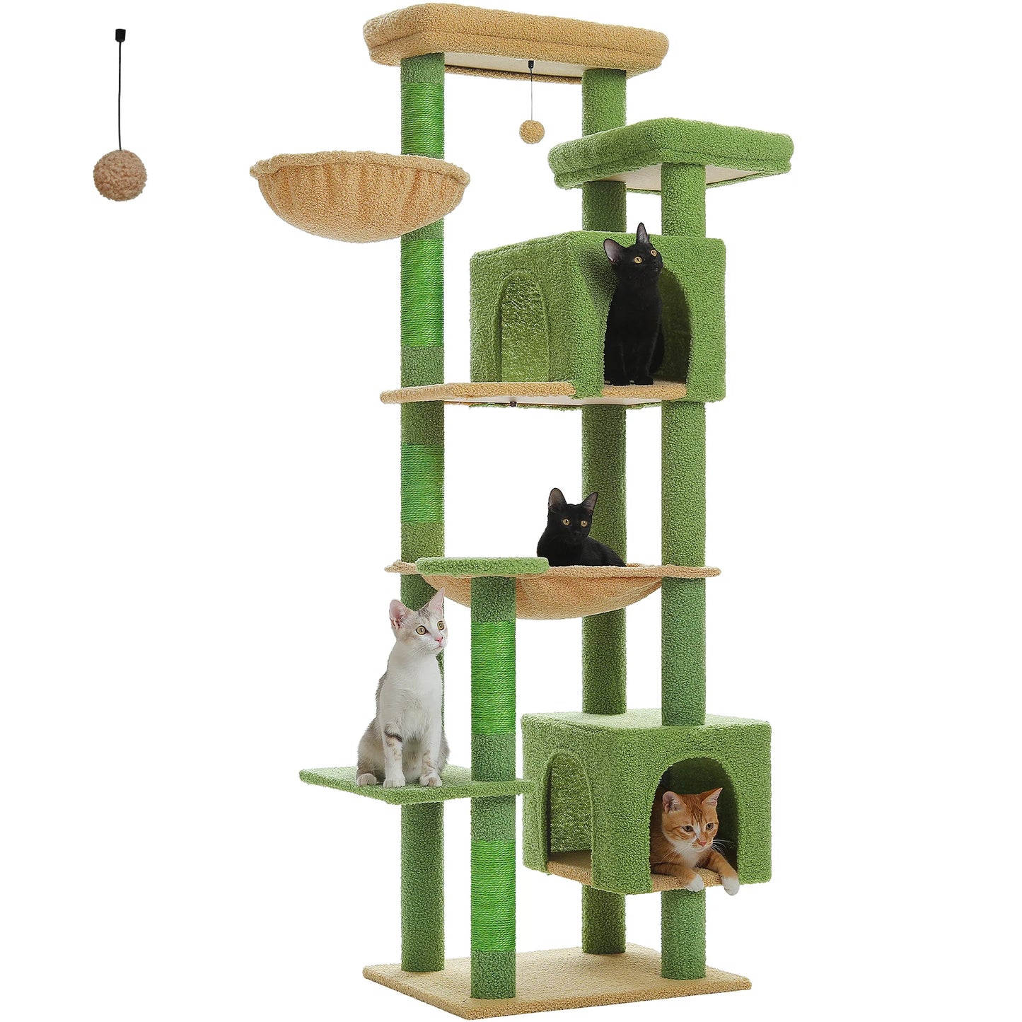 PAWZ Road Five Level Cat Tree Tower With Plush Condo Scratching Posts Boards