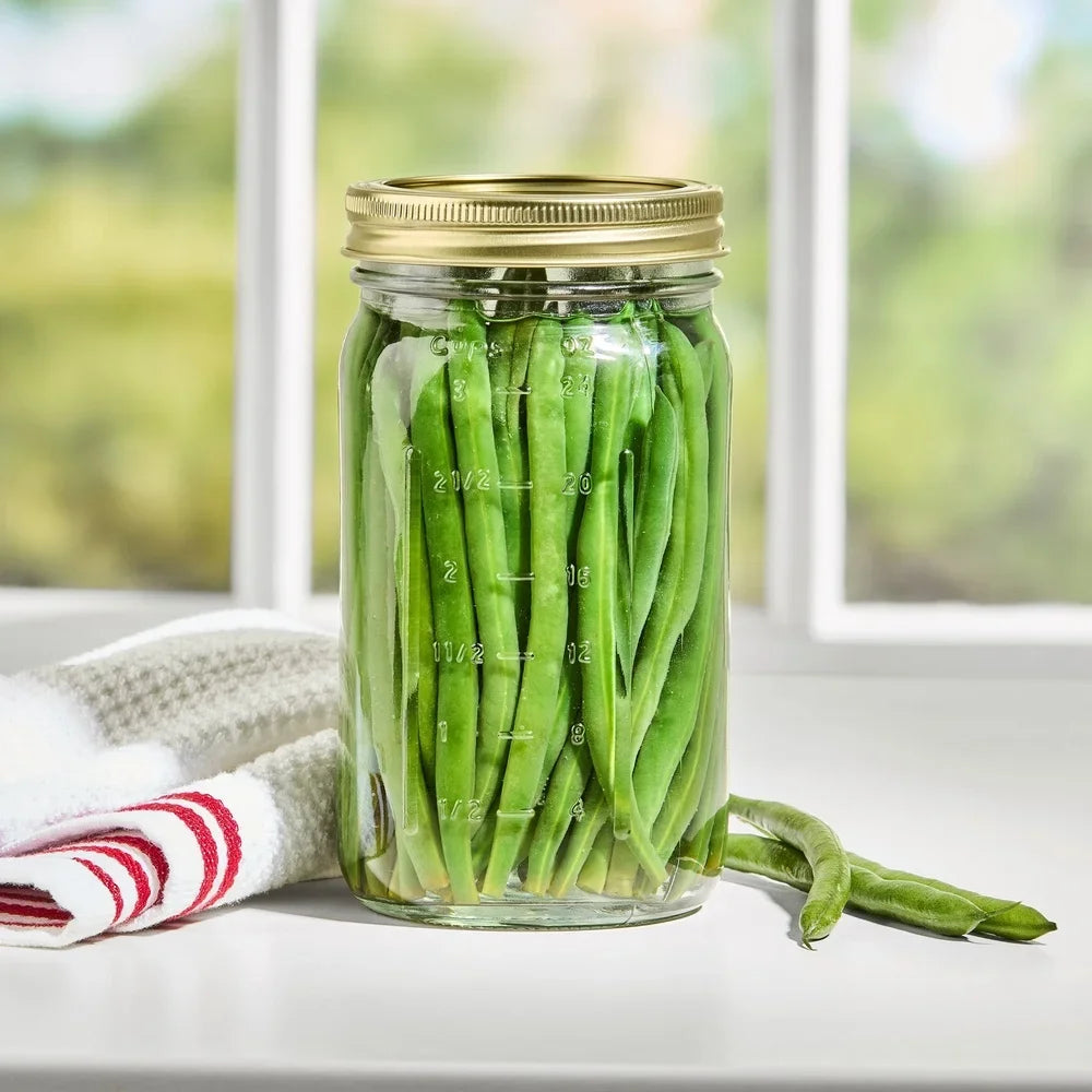 EZHomeEssentials Clear Glass Wide Mouth Jars Airtight Seal