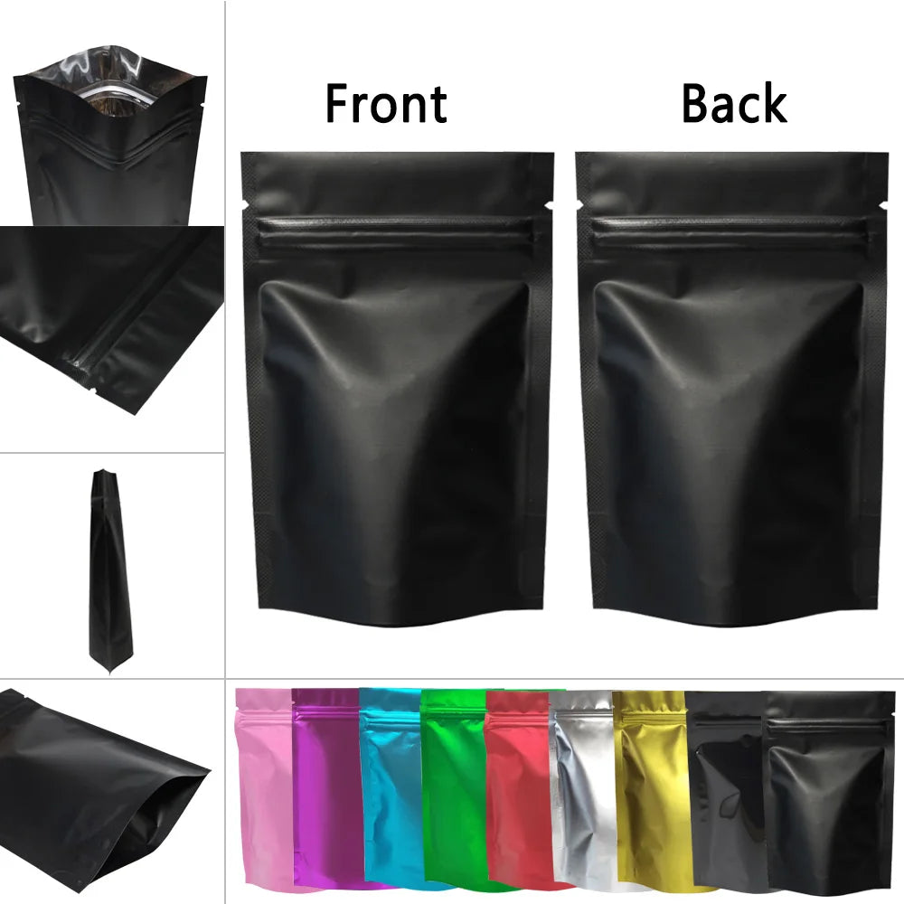 EZHomeEssentials Stand Up Mylar Pouches Reclosable Zip Lock