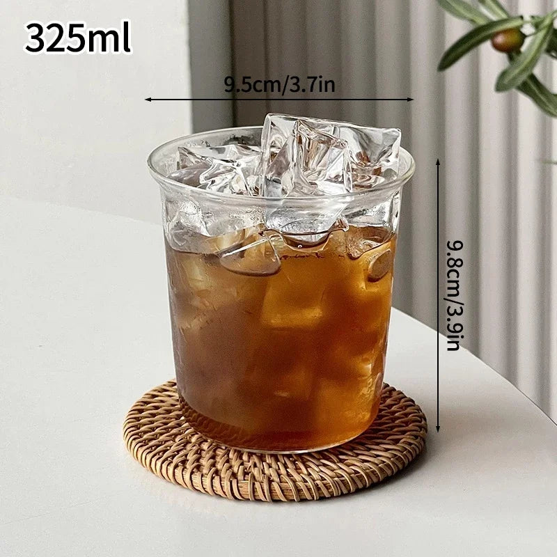 EZHomeEssentials Crystal Glass Aesthetic Cold Coffee Cups