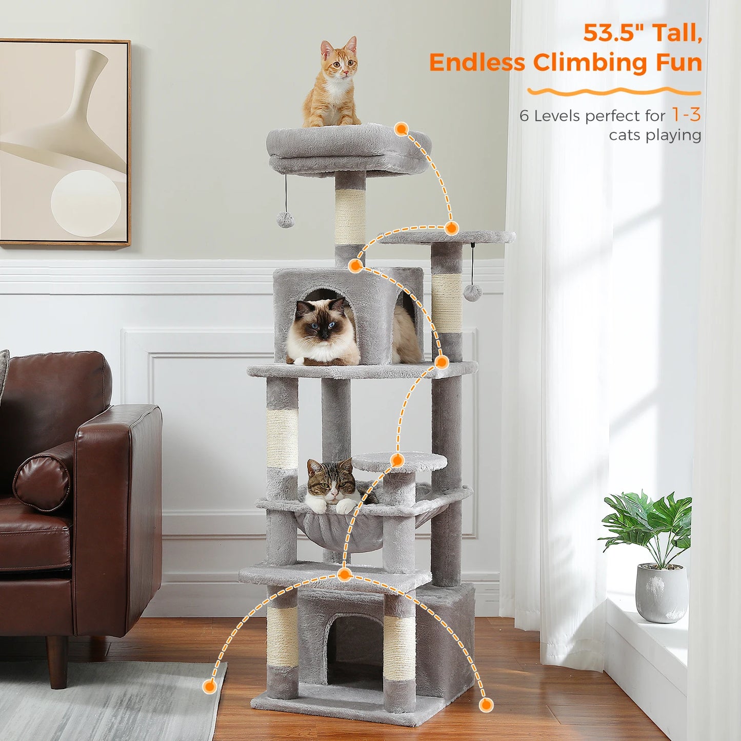 PAWZ Road Large Cat Tree And Tower For Indoor Cats