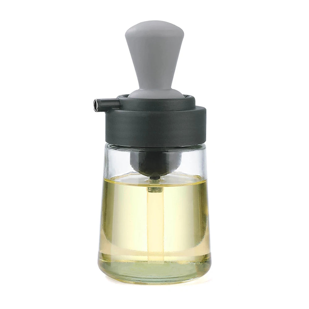 Glass Oil Bottle With Silicone Brush 2 In 1