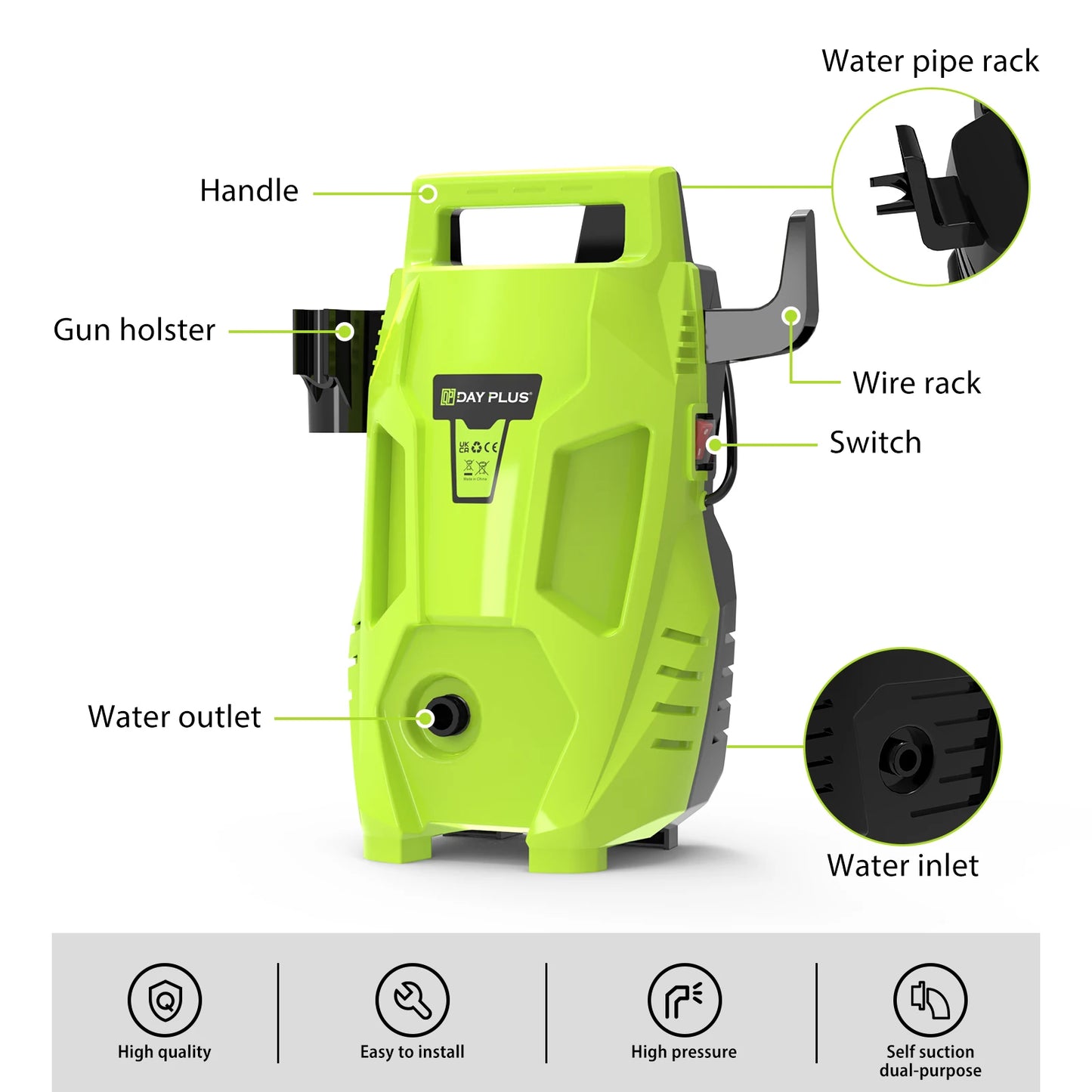 EZHomeEssentials DayPlus Pressure Washer Two Hundred Bar