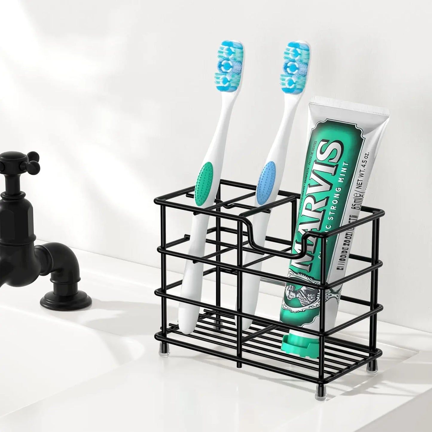 Stainless Steel 4 Slot Toothbrush Holder Bathroom Organizer