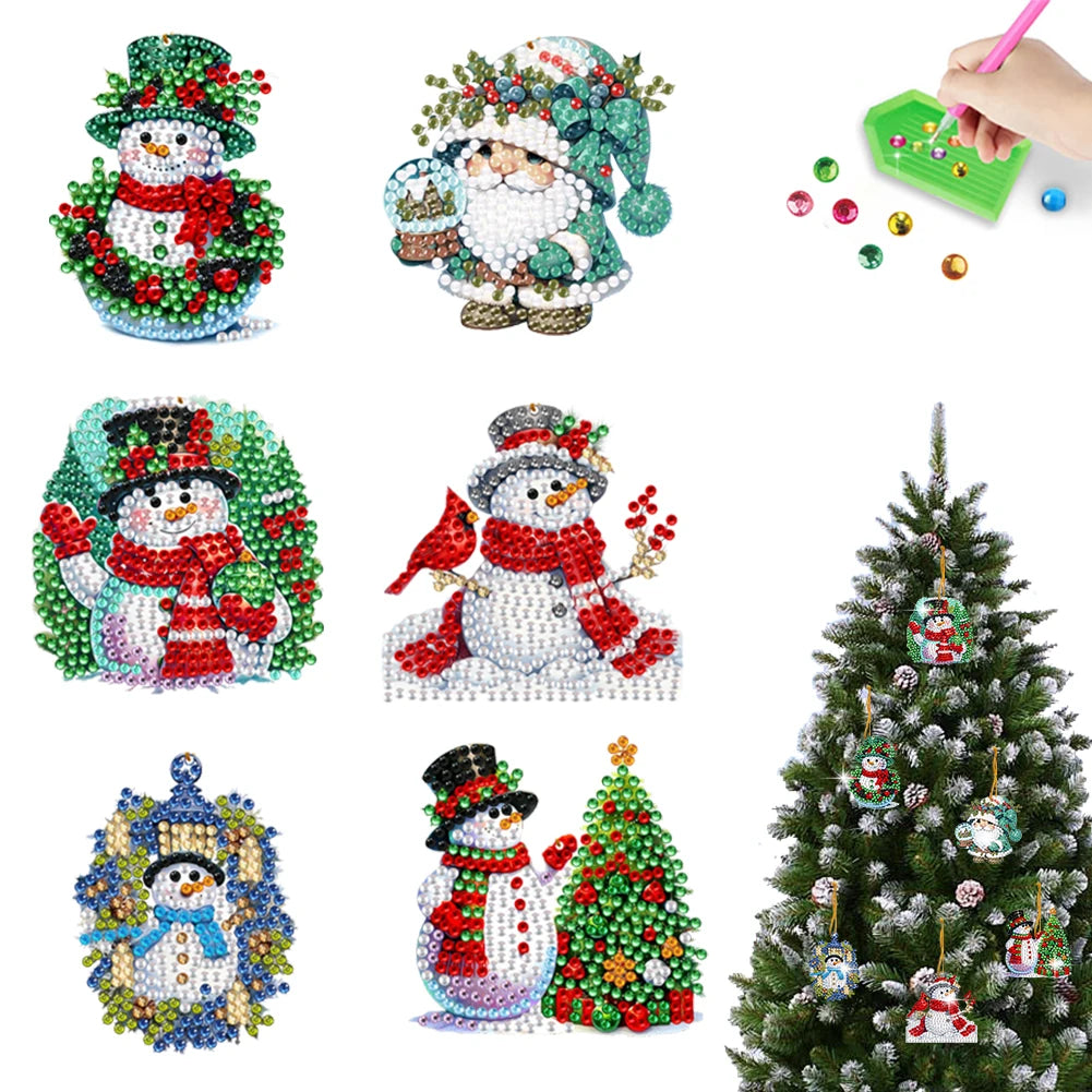 APWIKOGER Christmas 2D Diamond Art Kit Set Hanging Pendant Wall Door Decoration