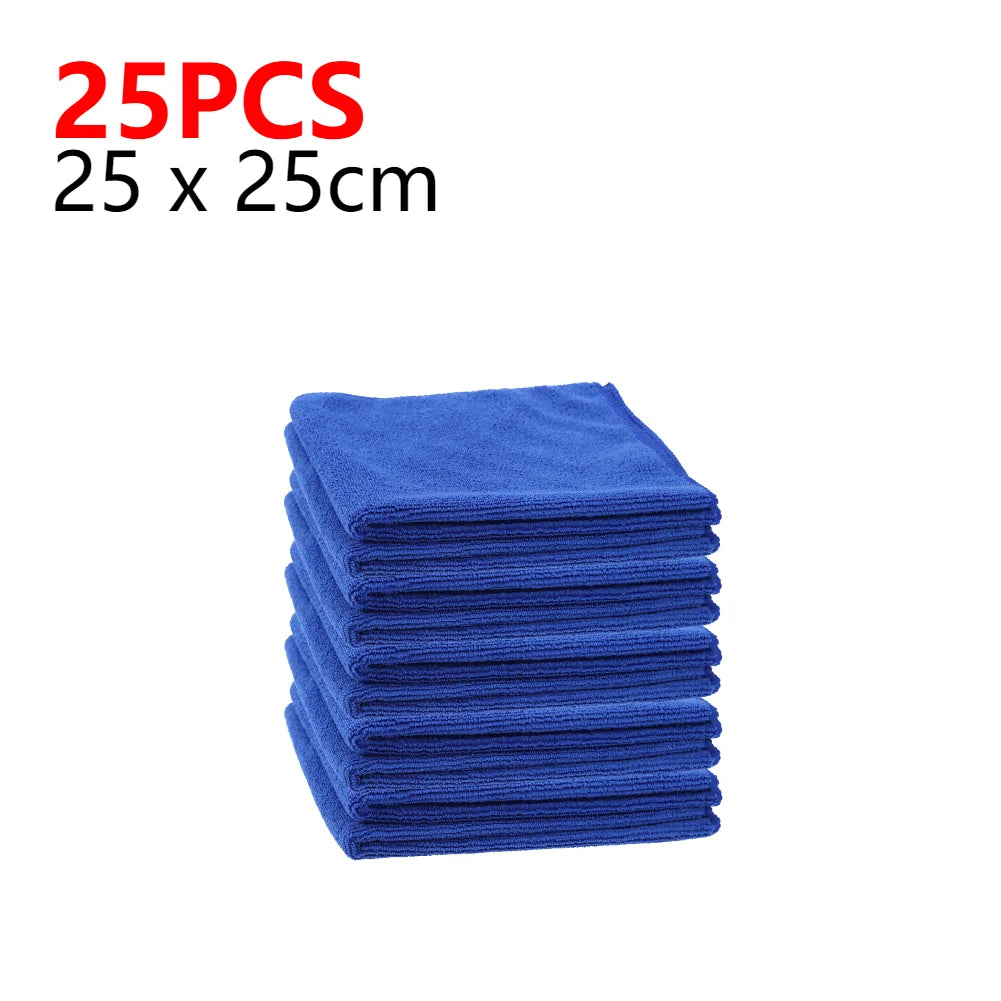 25-100PCS  Microfibre Cleaning Auto Soft Cloth Quick Dry Large Soft  25 x 25cm Car Wash Cloths Home Cleaning Micro Fiber Towels