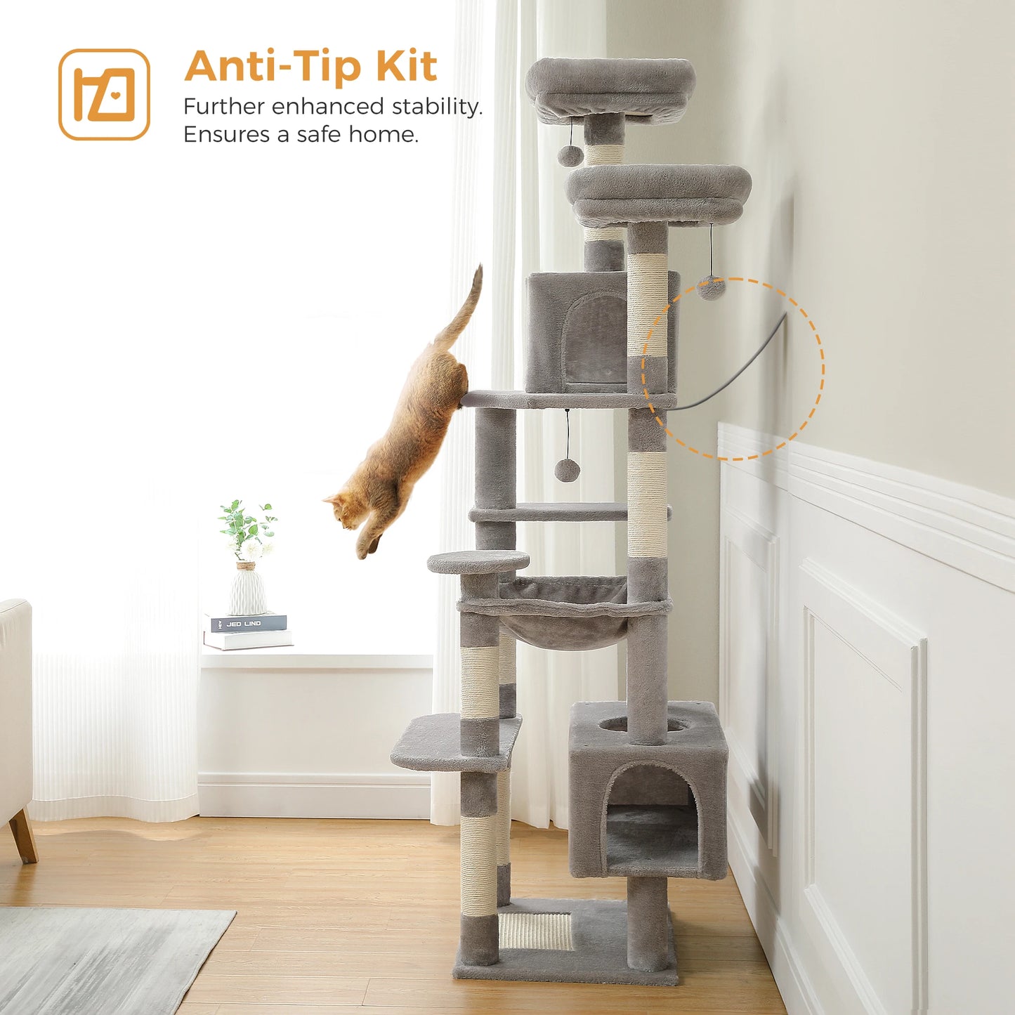 PAWZ Road Large Cat Tree Tower Plush Condos And Posts