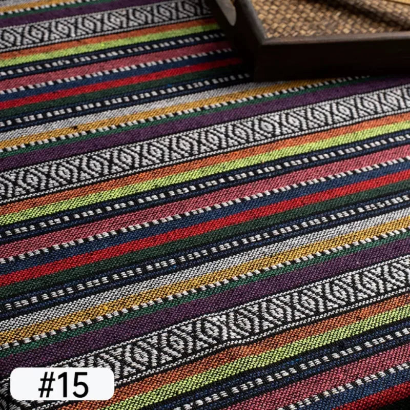 EZHomeEssentials Ethnic Style Cotton Linen Patchwork Fabric