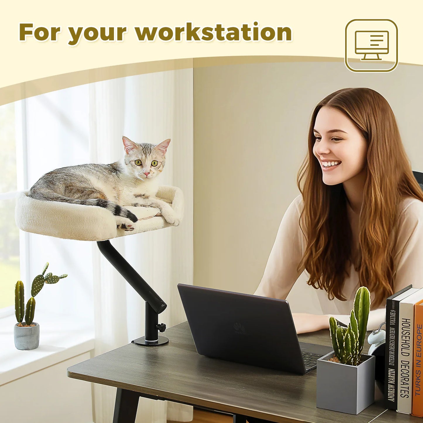 Road Cat Desk Bed 360 Degree Rotatable Stand Indoor