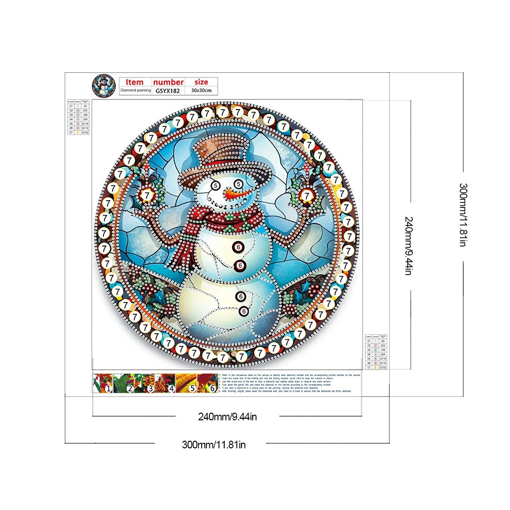APWIKOGER 5D DIY Partial Diamond Painting Kit Xmas Snowman Decor