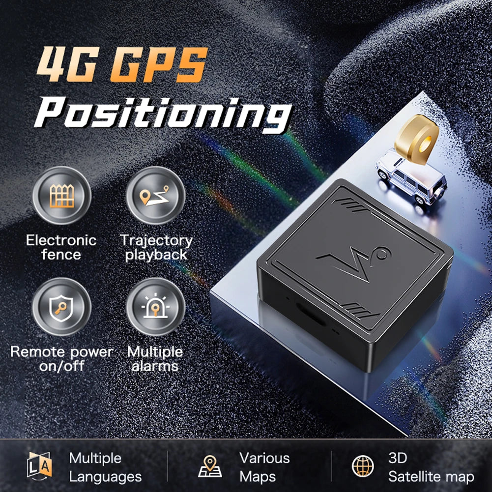 4G GPS Tracker with App Real Time Car Tracking Device Anti-Lost Pet Kids Bag Wallet Recording Tracking Device Finder Locator