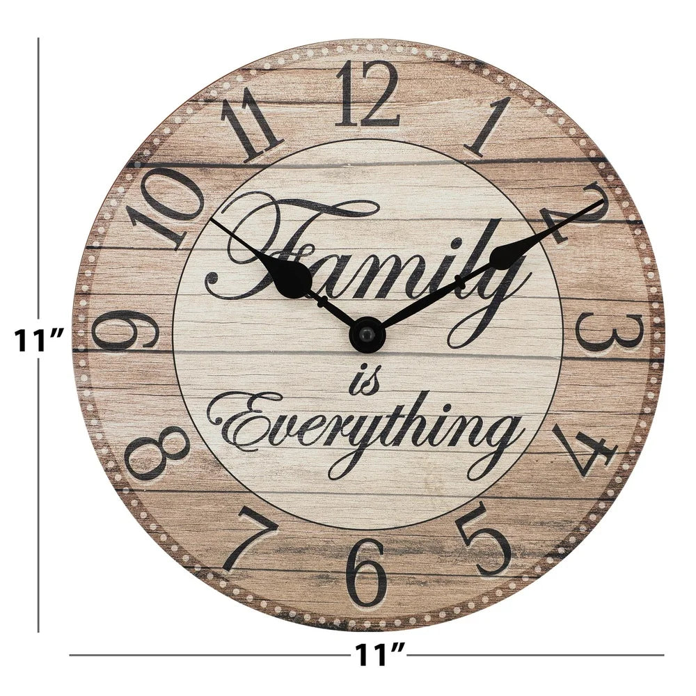 Farmhouse Wall Clock Analog Quartz Family Is Everything