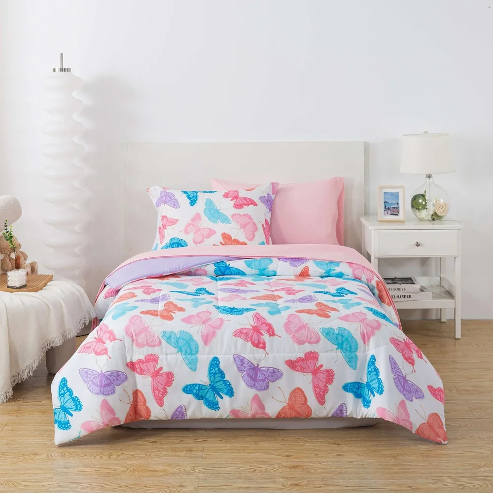 Glow In The Dark Butterfly Bedding Set 5-Piece