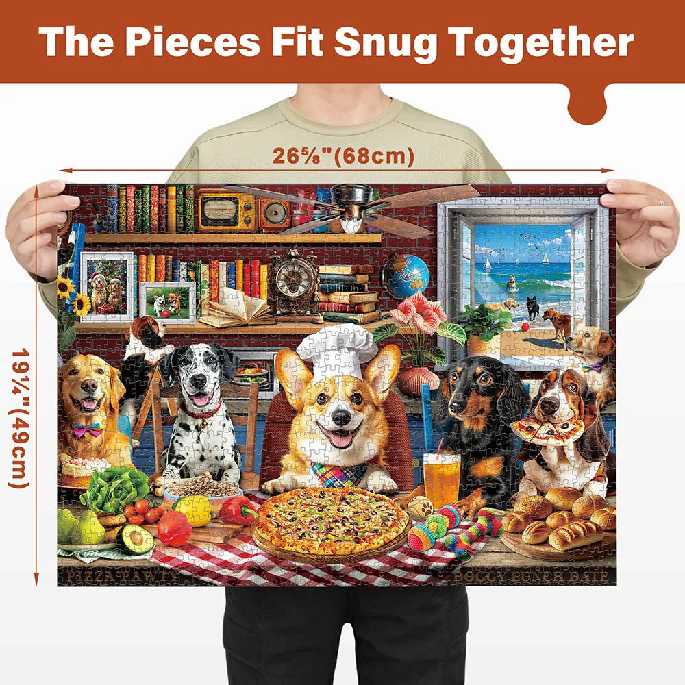 1000 Piece Dog Puzzle With Letters On Back For Adults
