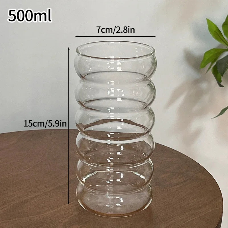EZHomeEssentials Crystal Glass Aesthetic Cold Coffee Cups