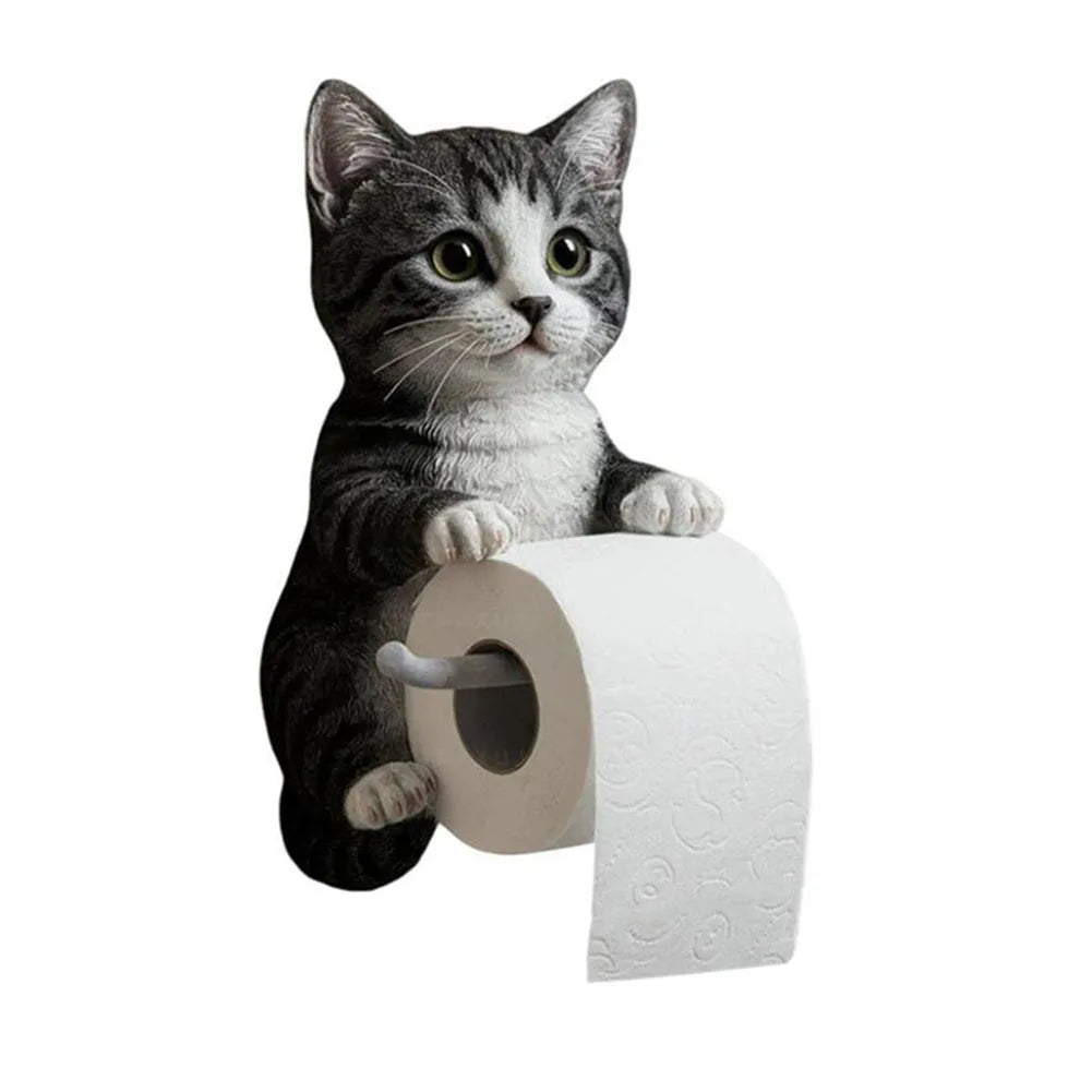 Cat Paper Holder Wall Mount Toilet Paper Holder Bathroom
