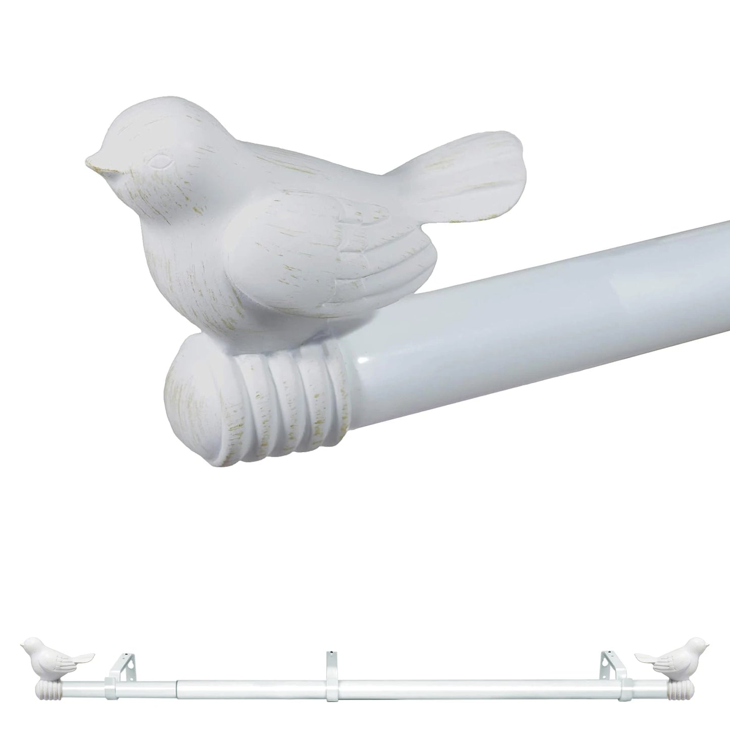 Guangdong Telescopic Curtain Rod Set With Decorative Bird Finials