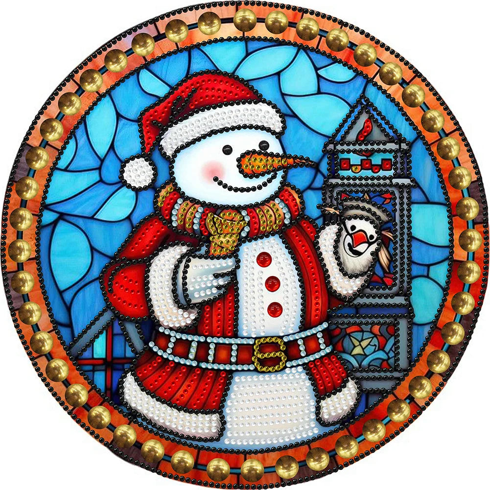 APWIKOGER 5D DIY Partial Diamond Painting Kit Xmas Snowman Decor
