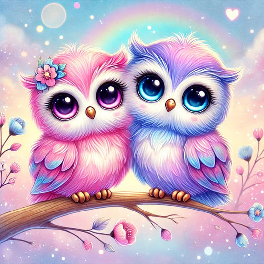 5D Diamond Painting Owl Kit PremiumQualityArtisans Round Mosaic Embroidery Deluxe