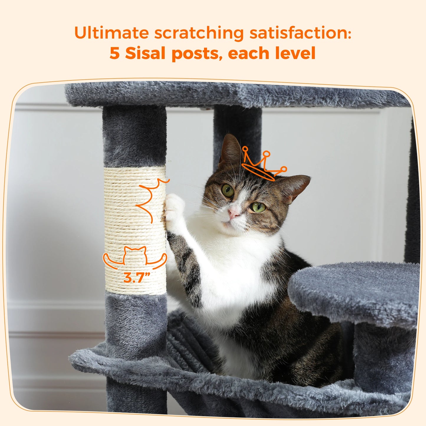 PAWZ Road Large Cat Tree And Tower For Indoor Cats