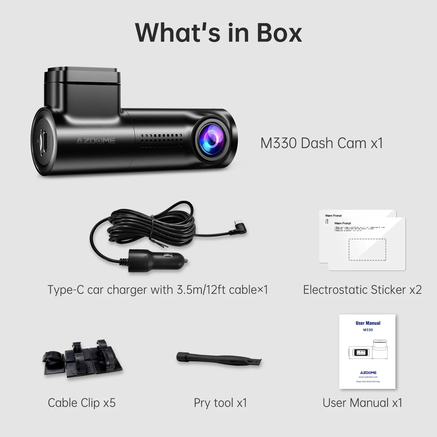 EZHomeEssentials AZDOME M330 Car DVR 1080P Dash Cam