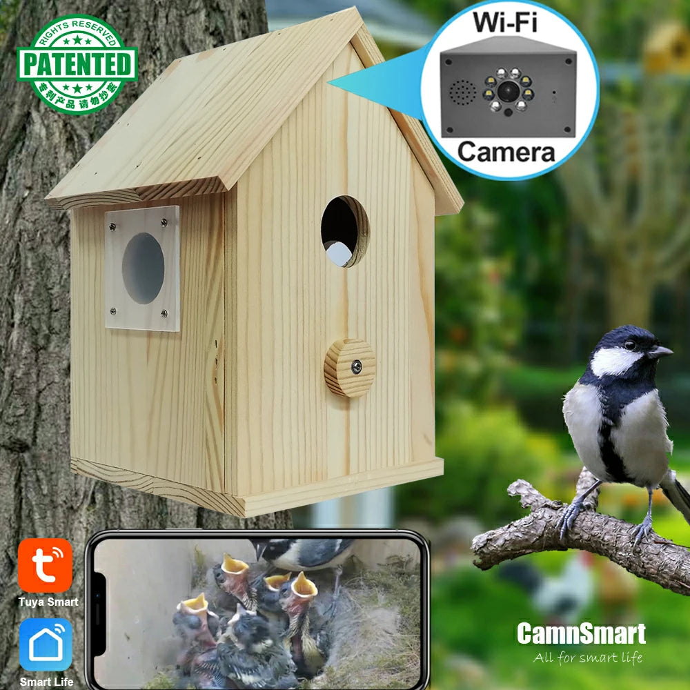 Camnsmart Smart Bird House 4MP HD WiFi Birdbox Camera For Real Time Monitoring