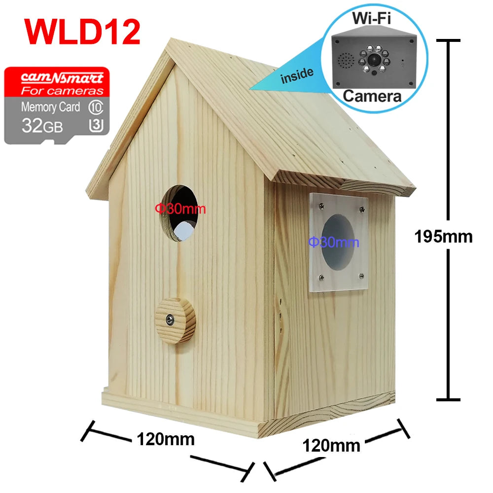Camnsmart Smart Bird House 4MP HD WiFi Birdbox Camera For Real Time Monitoring
