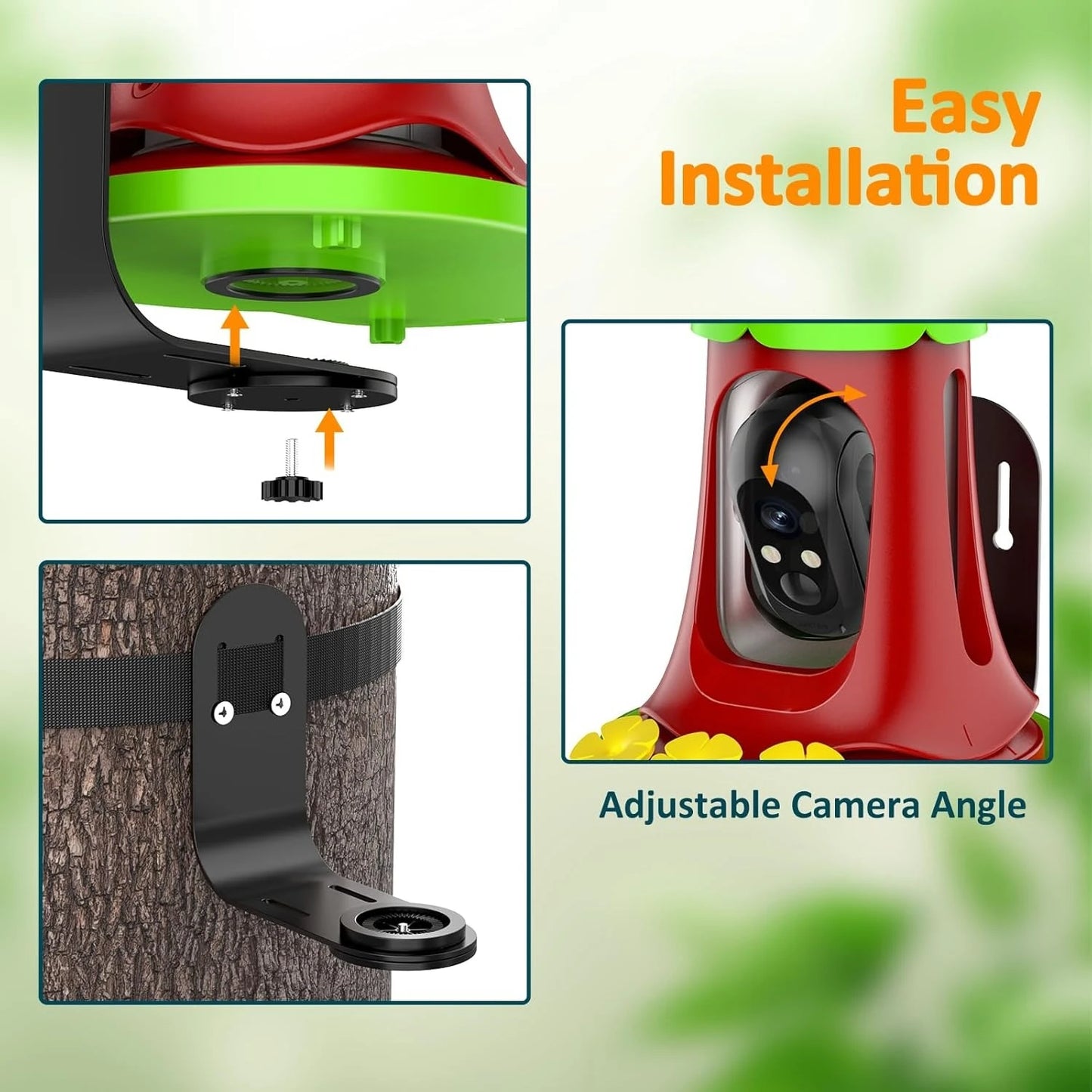 AISITIN Hummingbird Feeder Camera Solar Powered Smart Bird Feeder