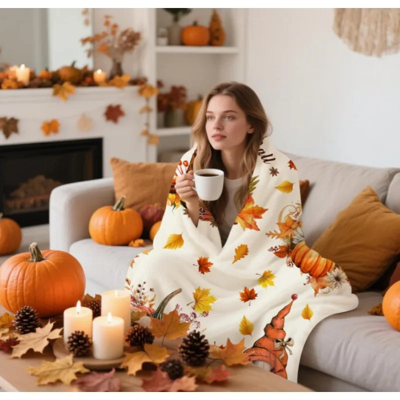 Craft Of Weaving Fall Pumpkin Gnome Throw Blanket Gift