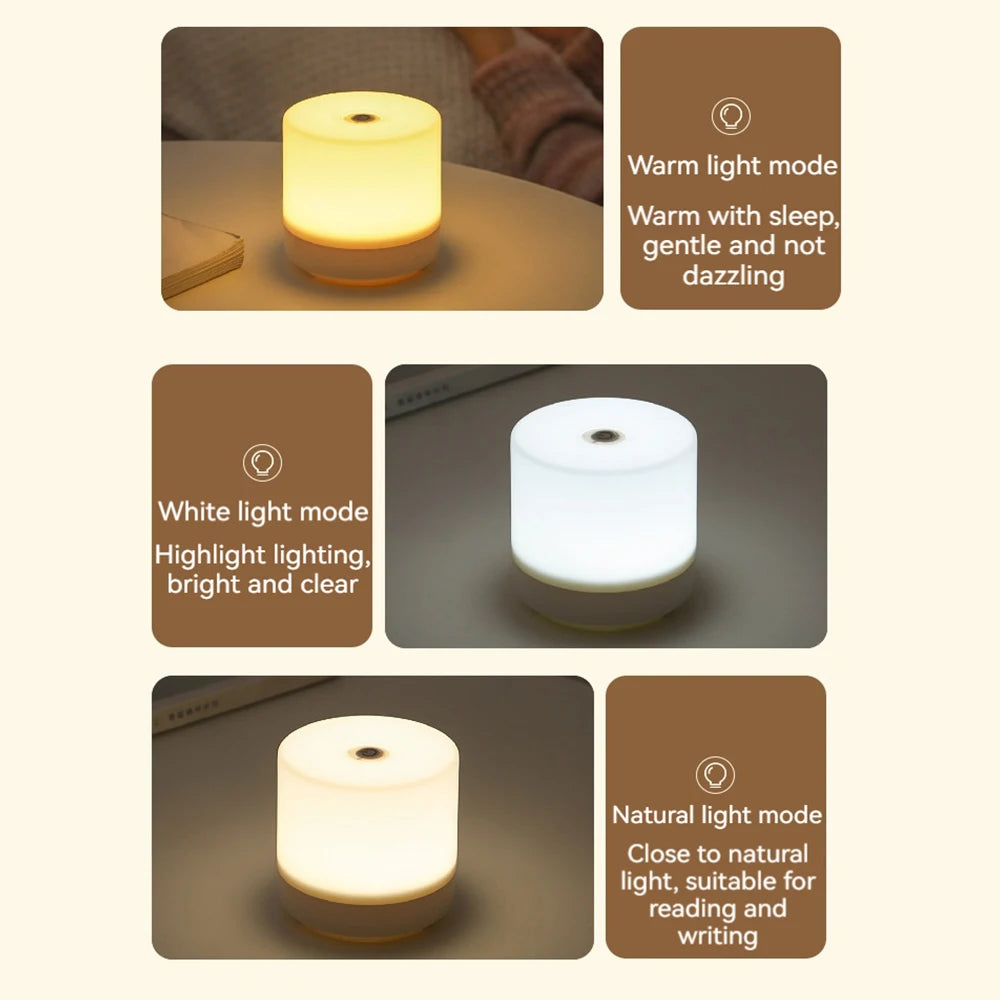 Creative USB Bedside Lamp Touch Dimmer LED Night Light