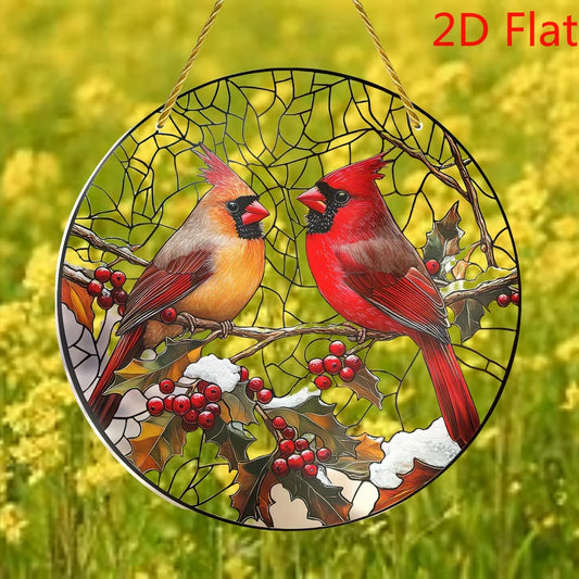 Hign-concerned Bird Themed 2D Acrylic Cardinal Suncatcher
