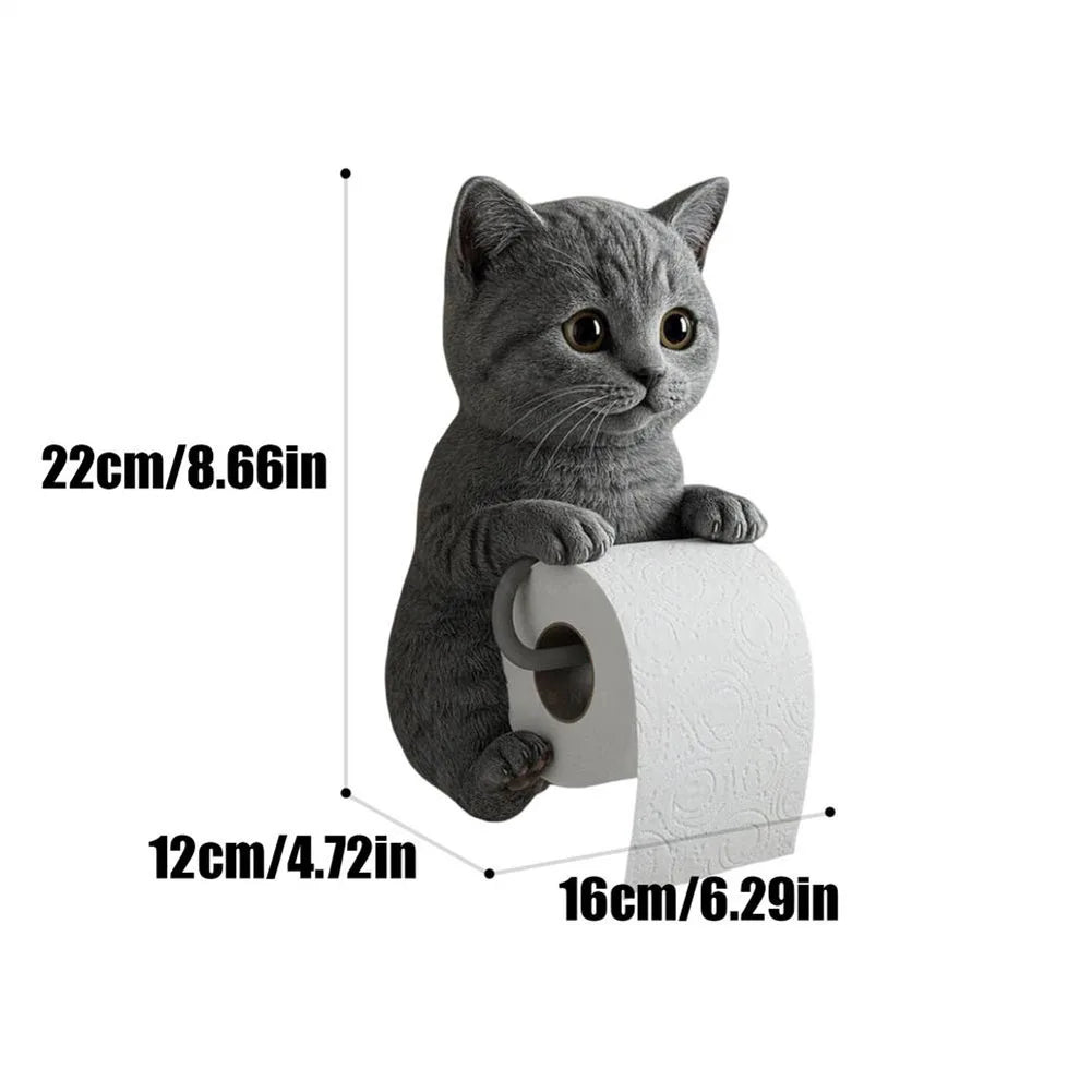 Cat Paper Holder Wall Mount Toilet Paper Holder Bathroom